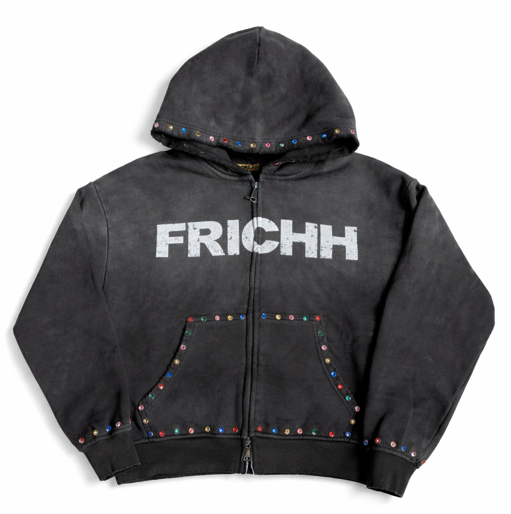 FRICHH Stud Zip Hoodie(Black)