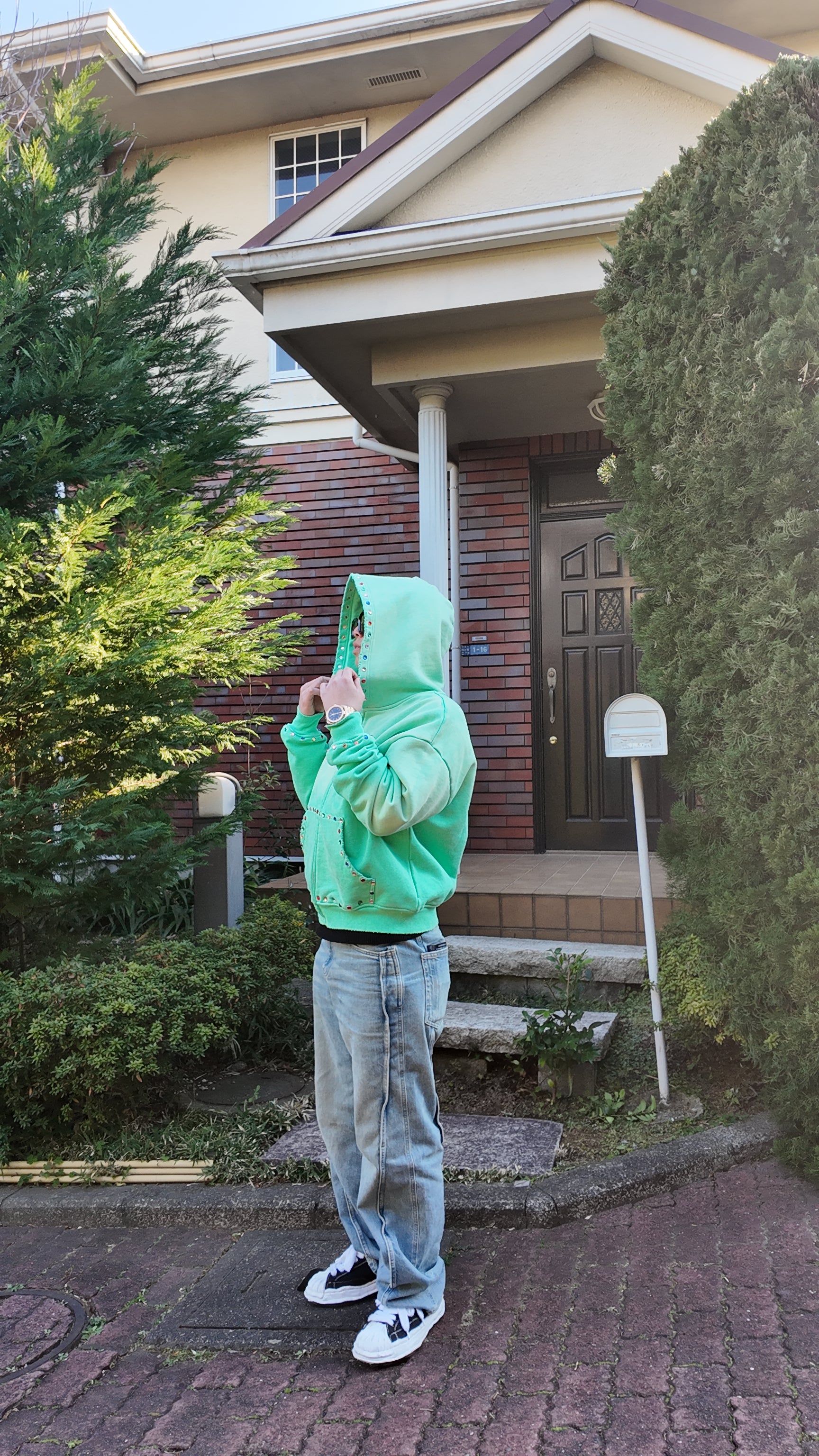 FRICHH Stud Zip Hoodie(Mint)